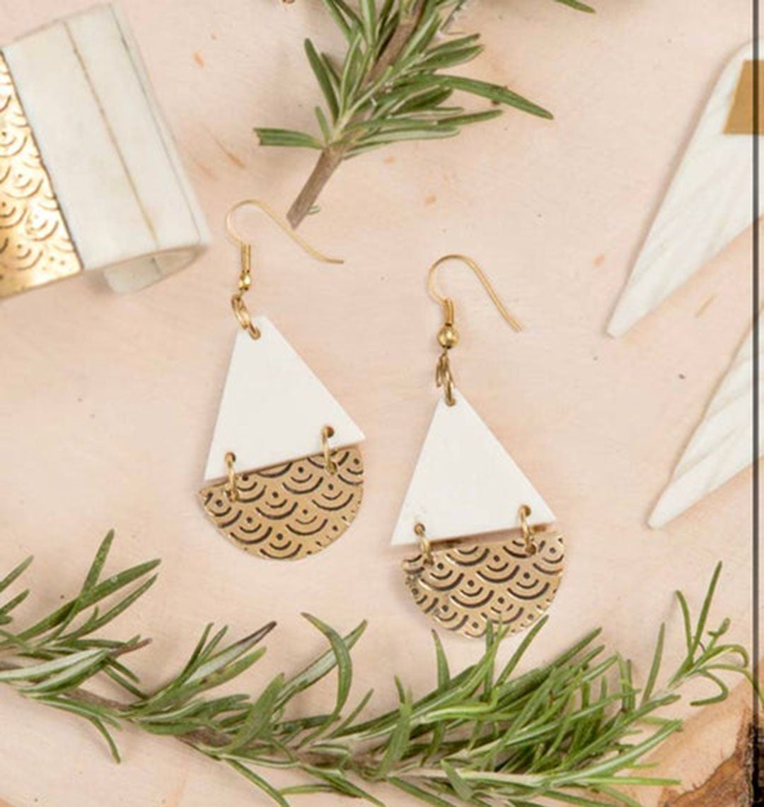 Anika Half Moon Teardrop Earrings