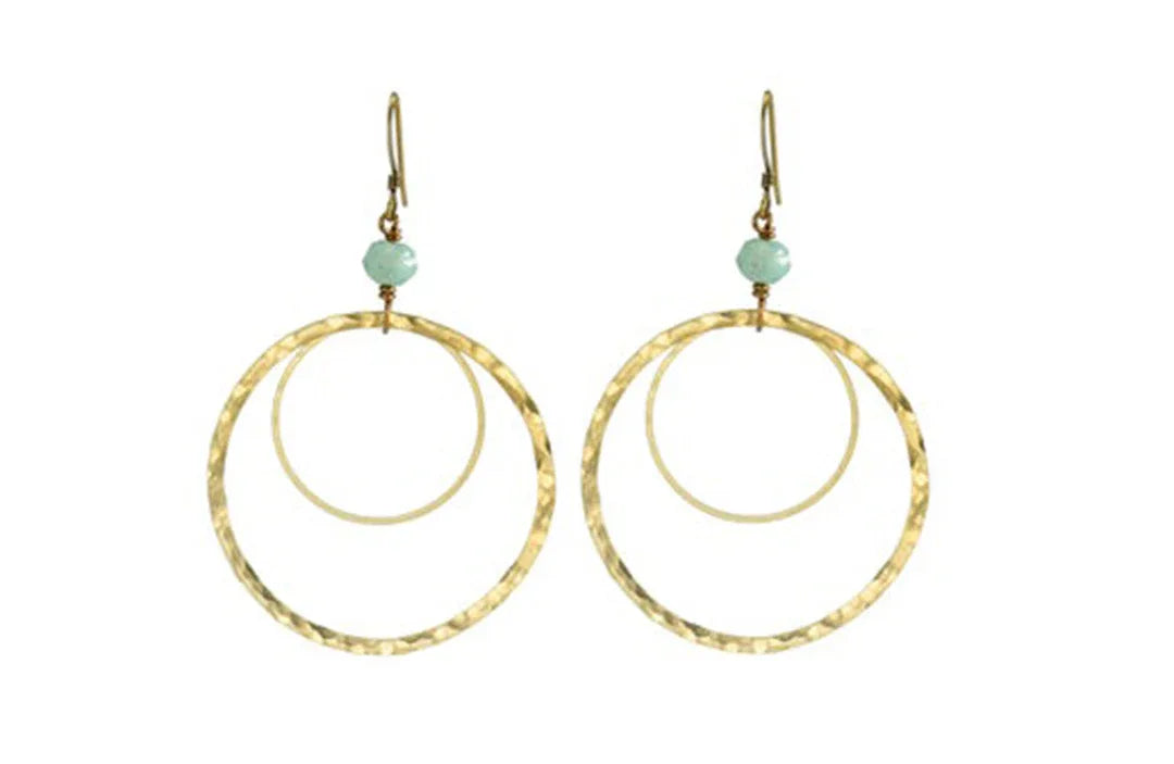 BrassHammeredAmazonite - Urban Princess Boutique