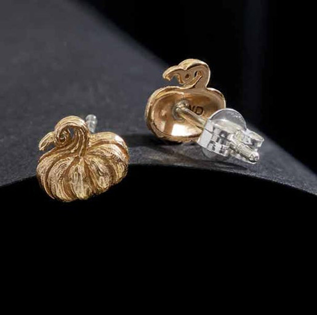 Bronze Pumpkin Post Stud Earrings