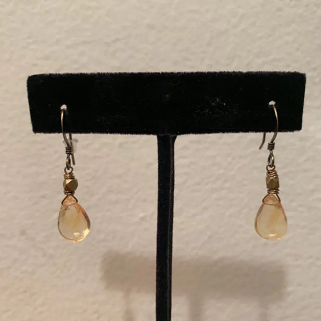 CitrineBrassEar01 - Urban Princess Boutique