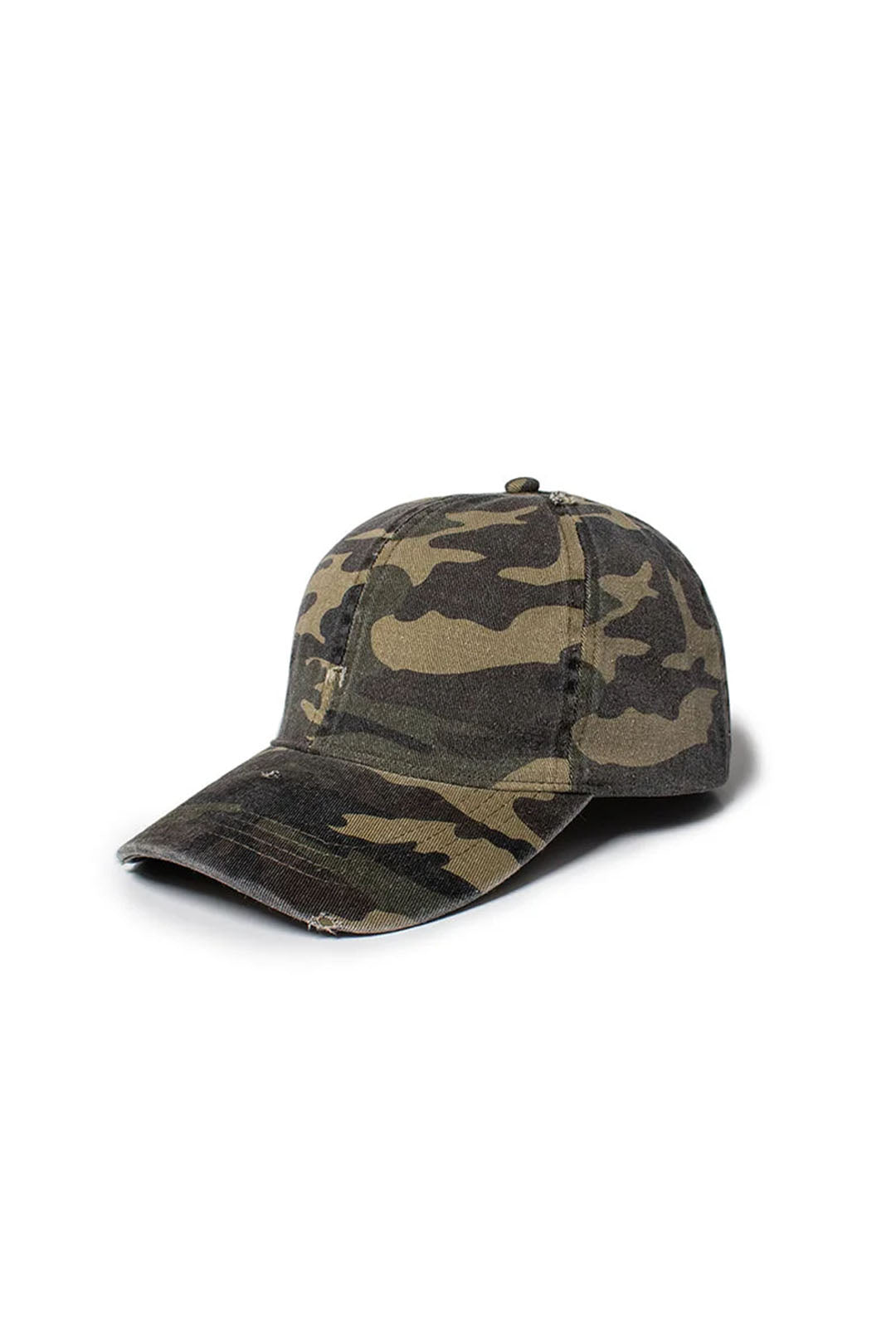 Distressed Camo Baseball Cap