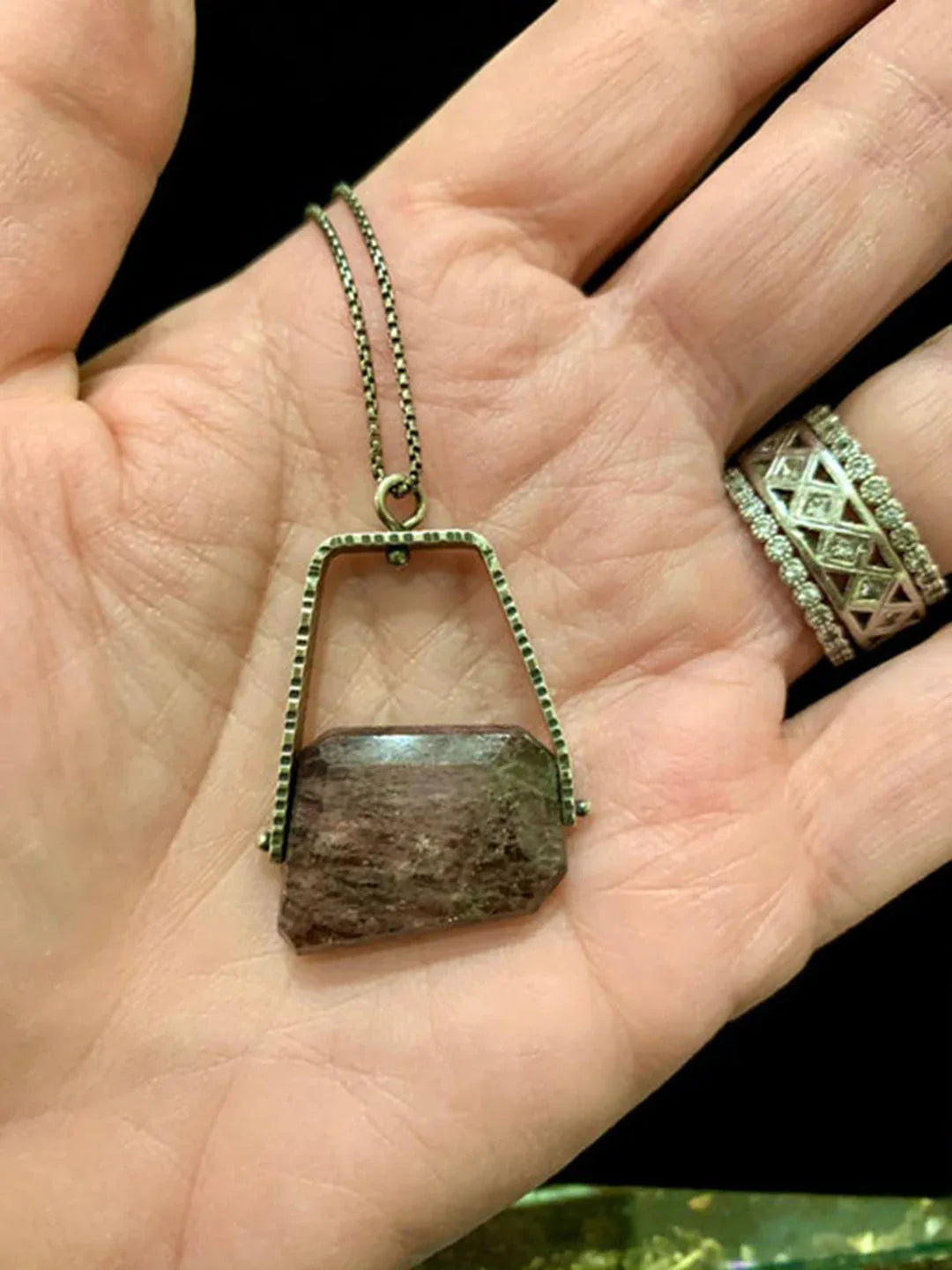 GarnetSlabNecklace03 - Urban Princess Boutique