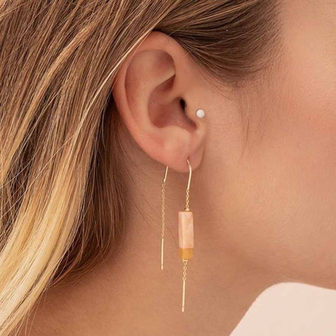 Gemstone and Sterling Silver Threader Earrings