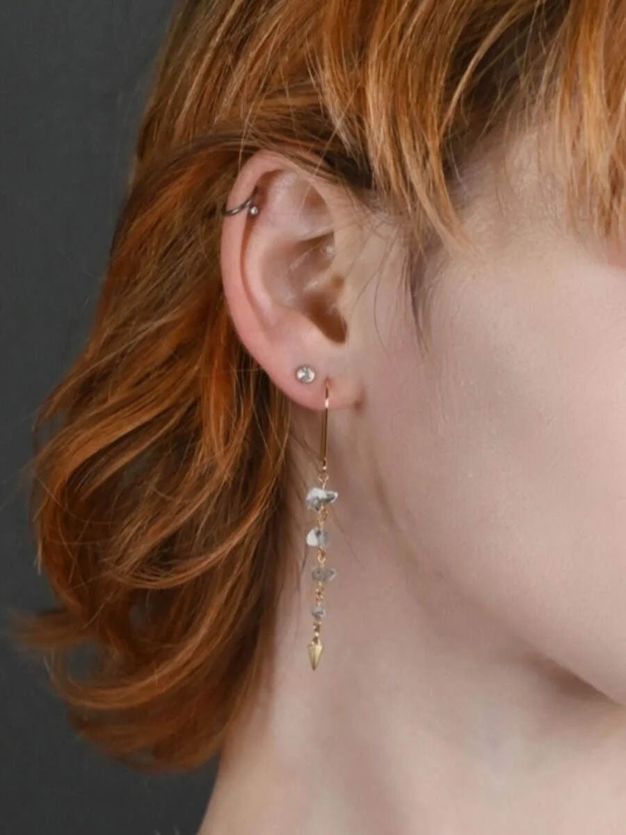 Herkimer Diamond Earrings w/Cast Cones