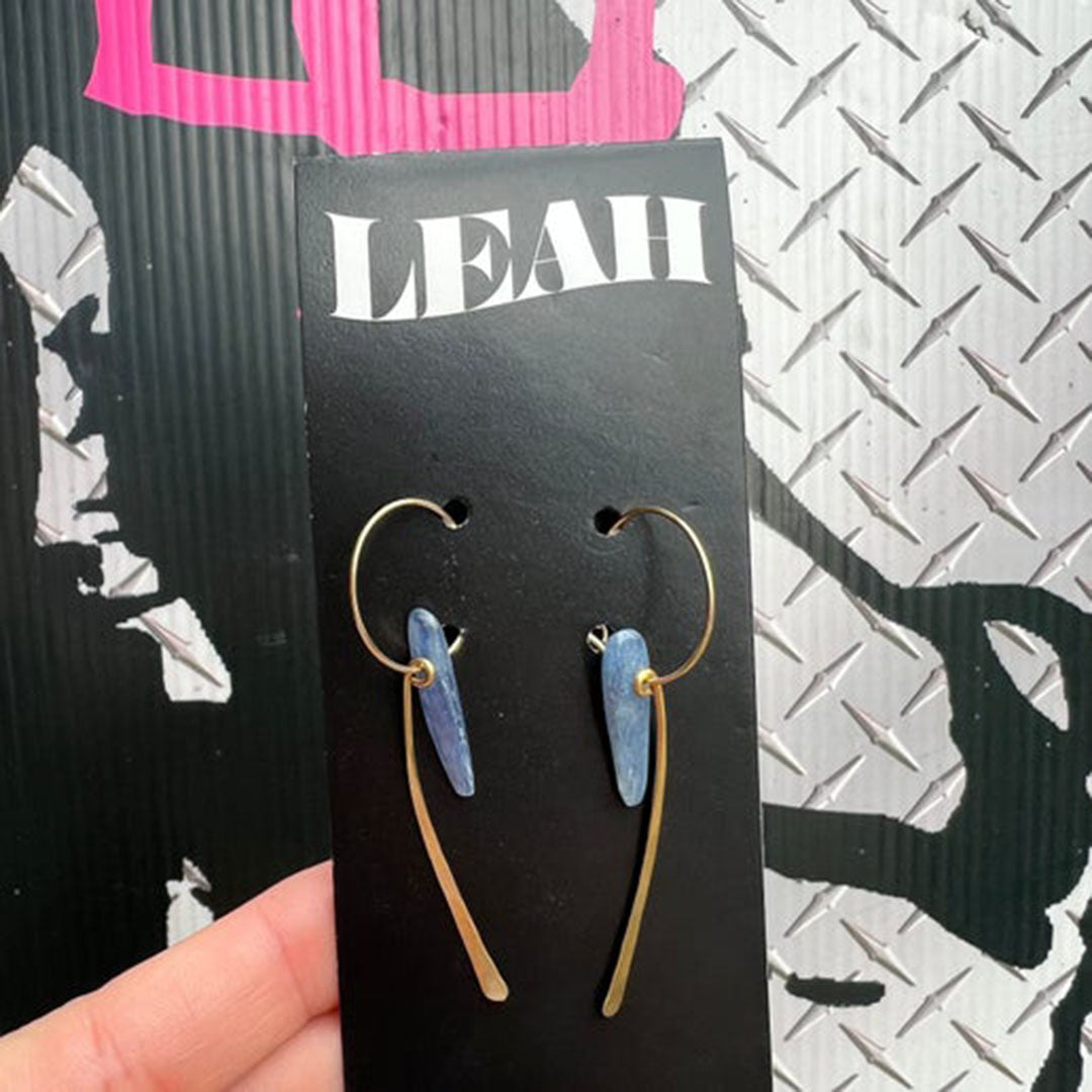 Kyanite Crystal Hang Drop Earrings