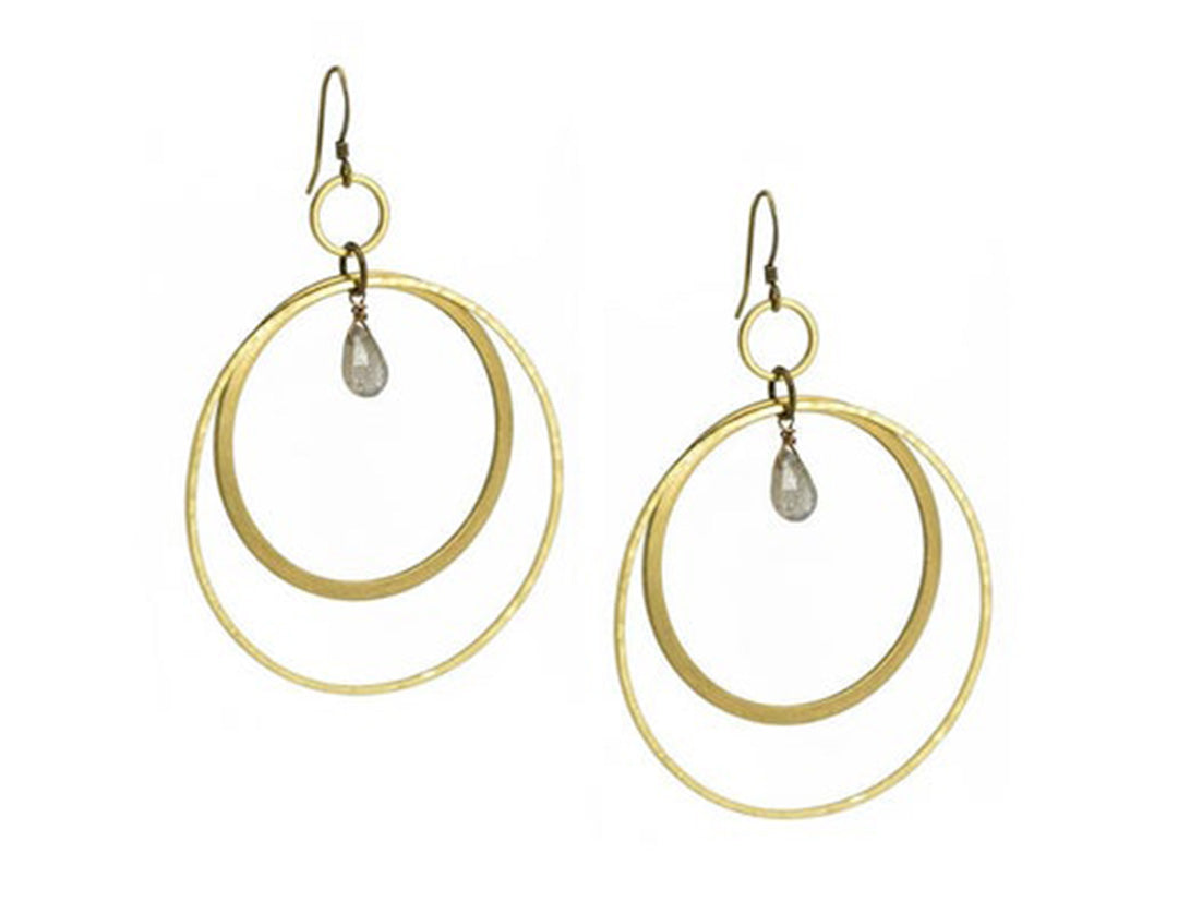 Labradorite Large Multi Circle Earrings