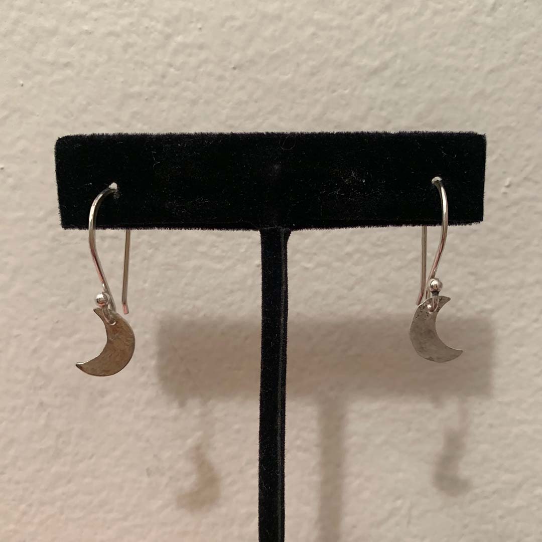 Mini Moon Hammered Earrings
