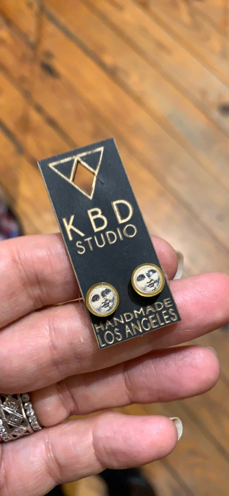 Man In The Moon Artisan Stud Earrings