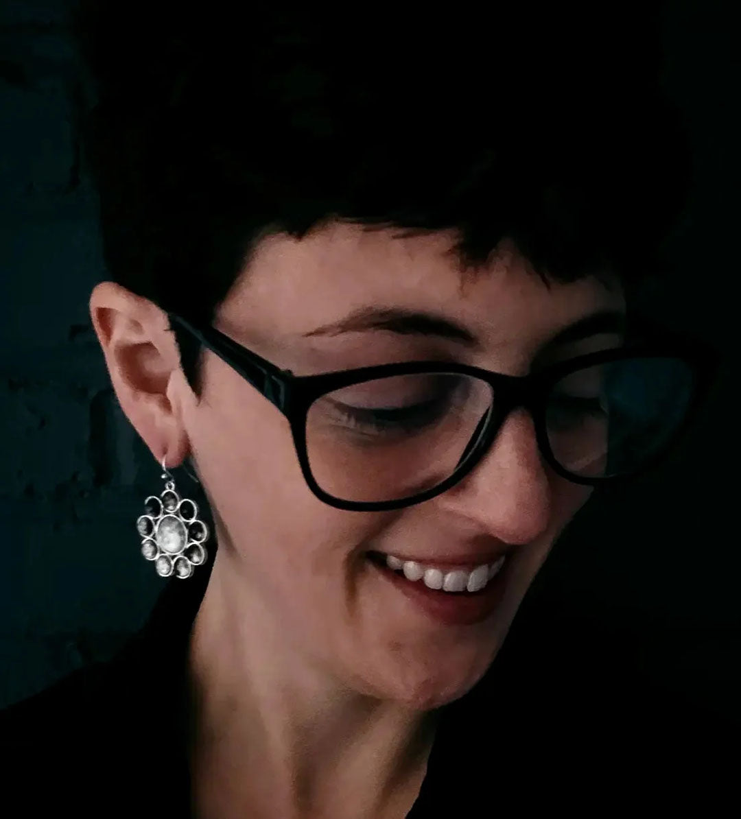 Moon Phase Daisy Halo Earrings