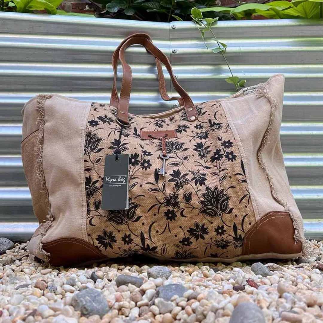 Myra Floral Frayed Weekender Travel Bag