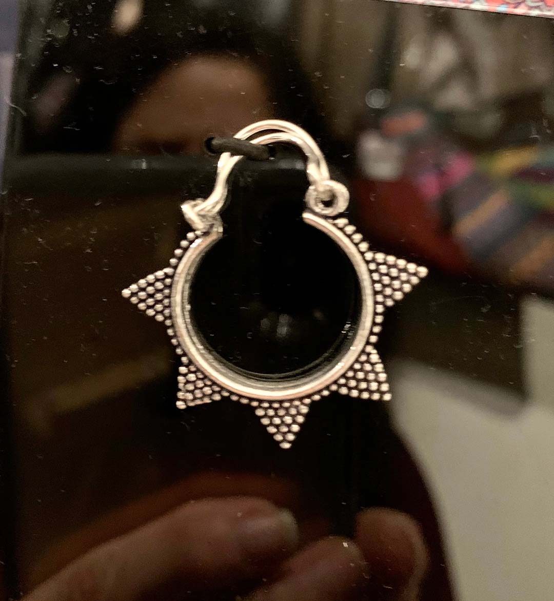 Silver Tribal Hoops Boho Earrings