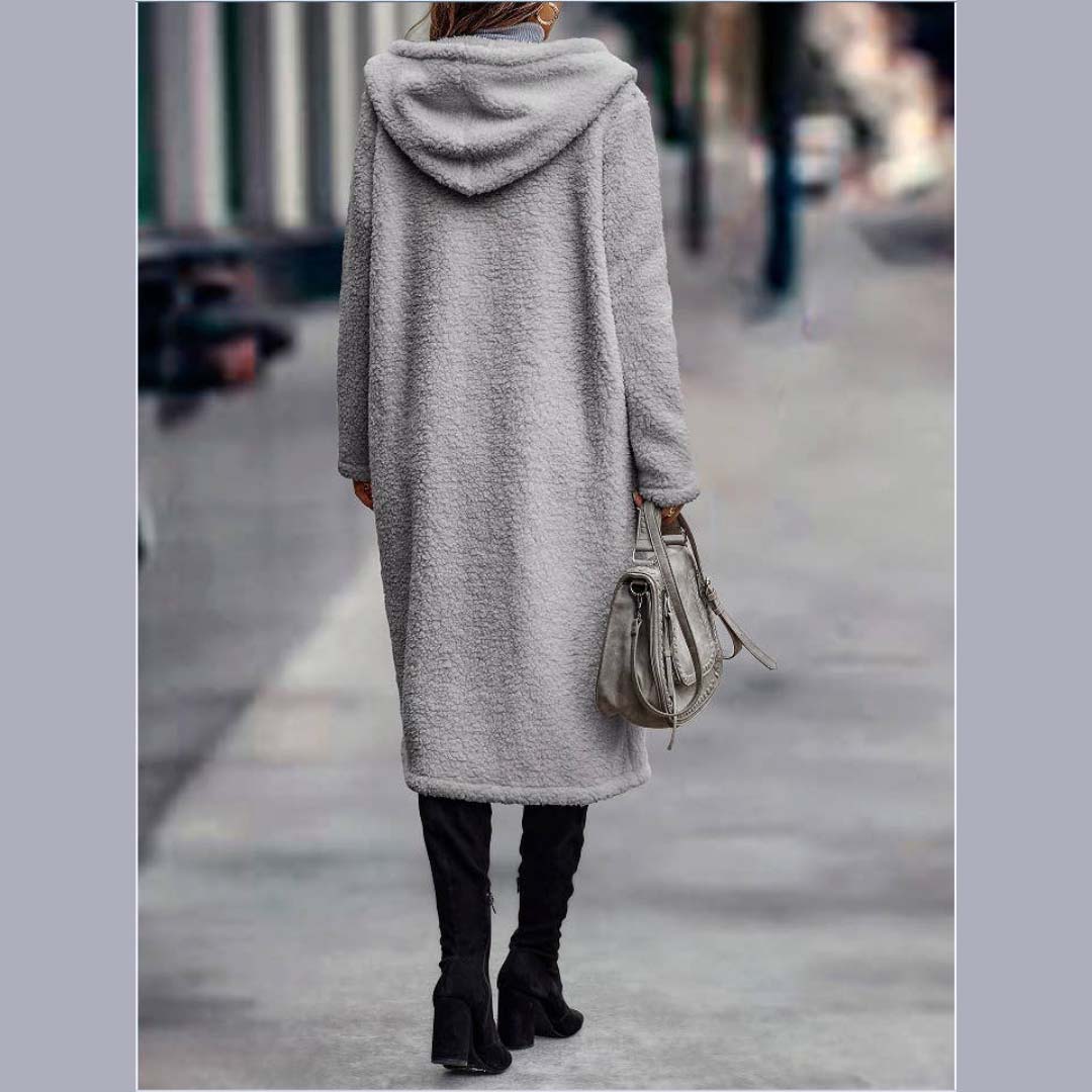 Grey Hooded Teddy Bear Coat