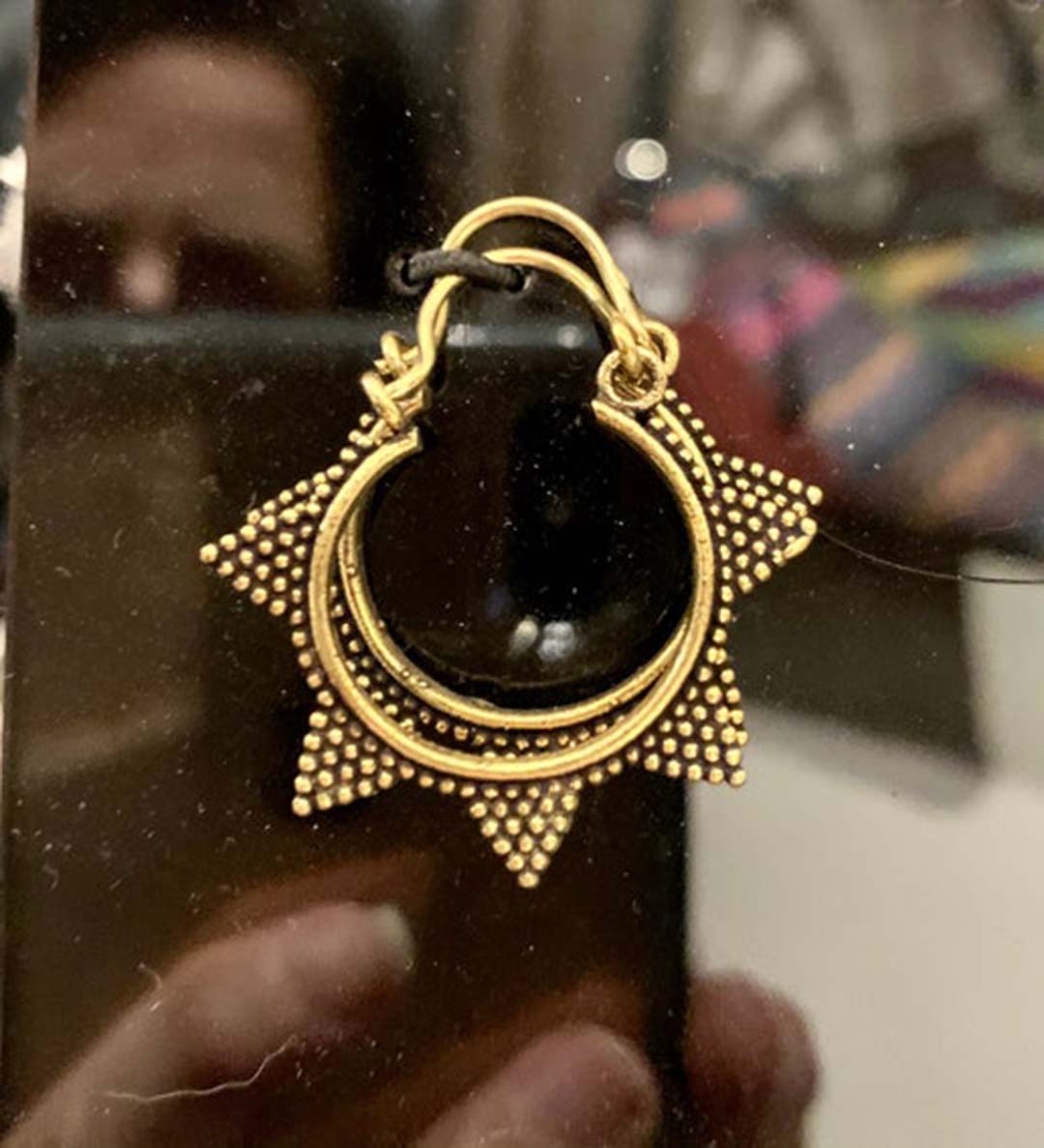 Gold Tribal Hoops Boho Earrings