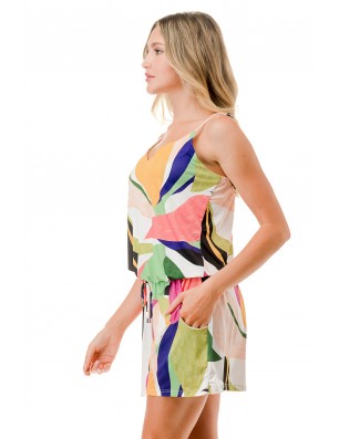 Colorful Romper with Pockets