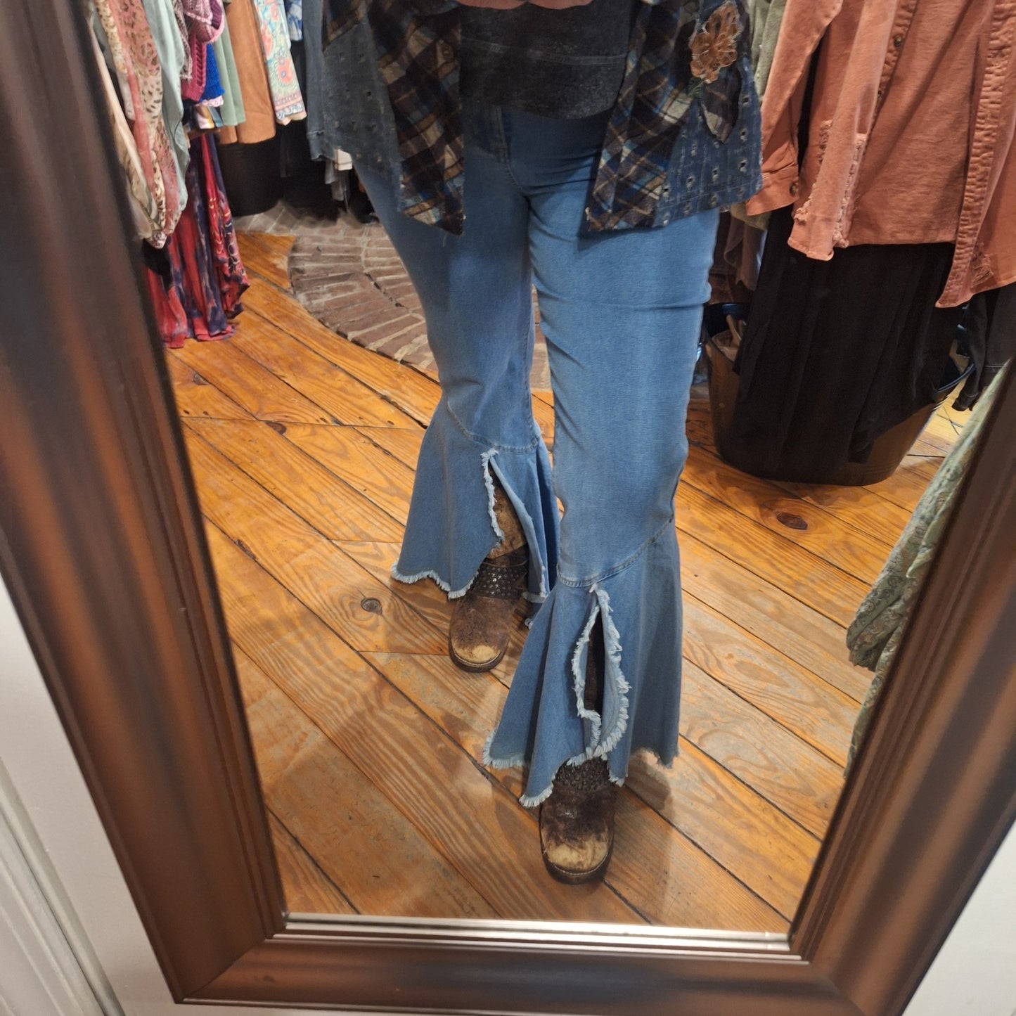 Peak-a-boo Bell Bottom Jeans