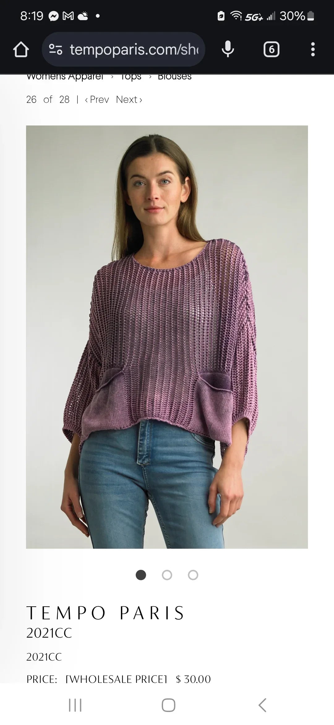 Everyday luxe sweater with pockets, berry knit top with side pockets and loose fit