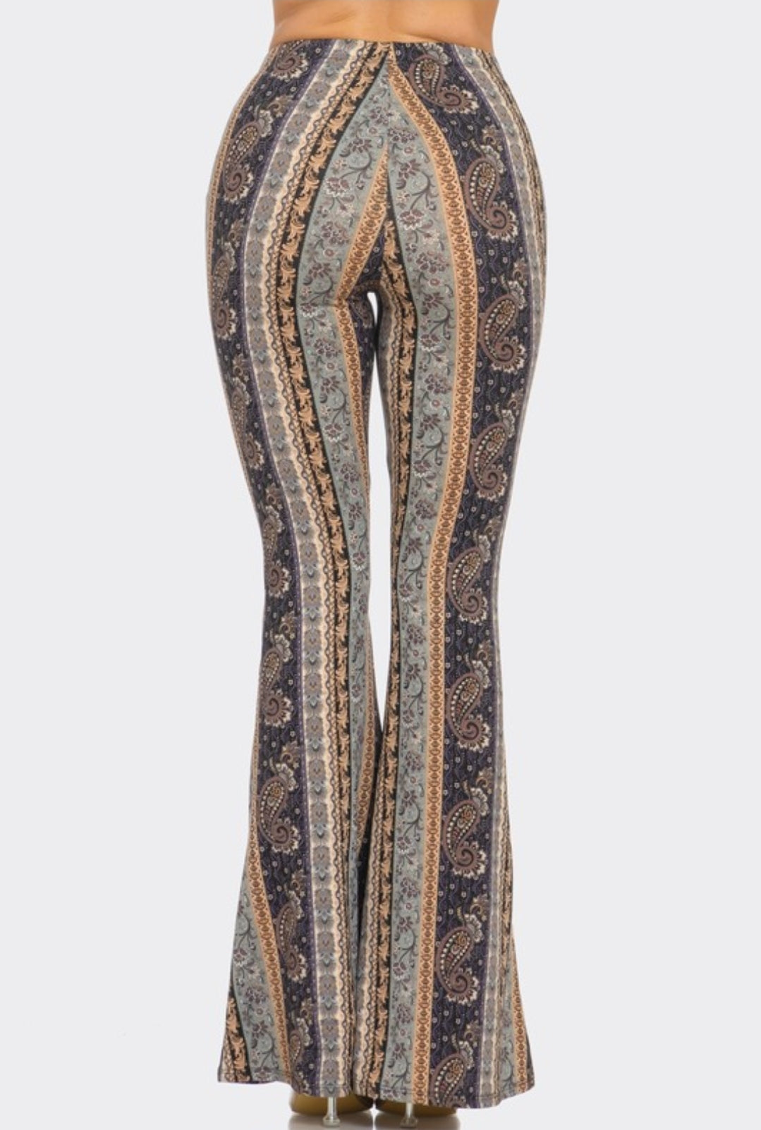 Denim & Paisley Flare Pants