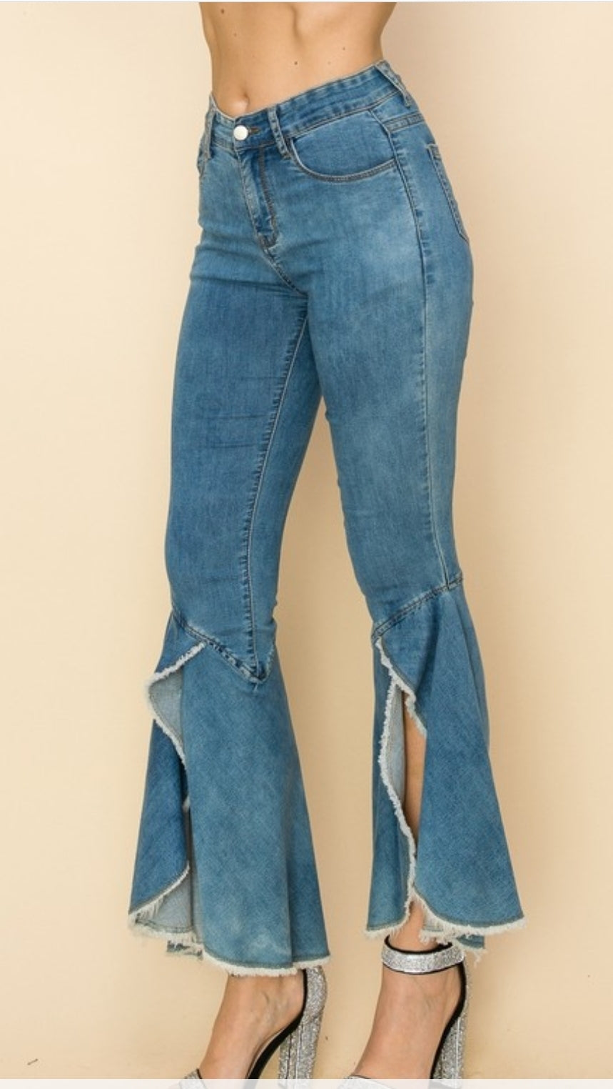 Peak-a-boo Bell Bottom Jeans