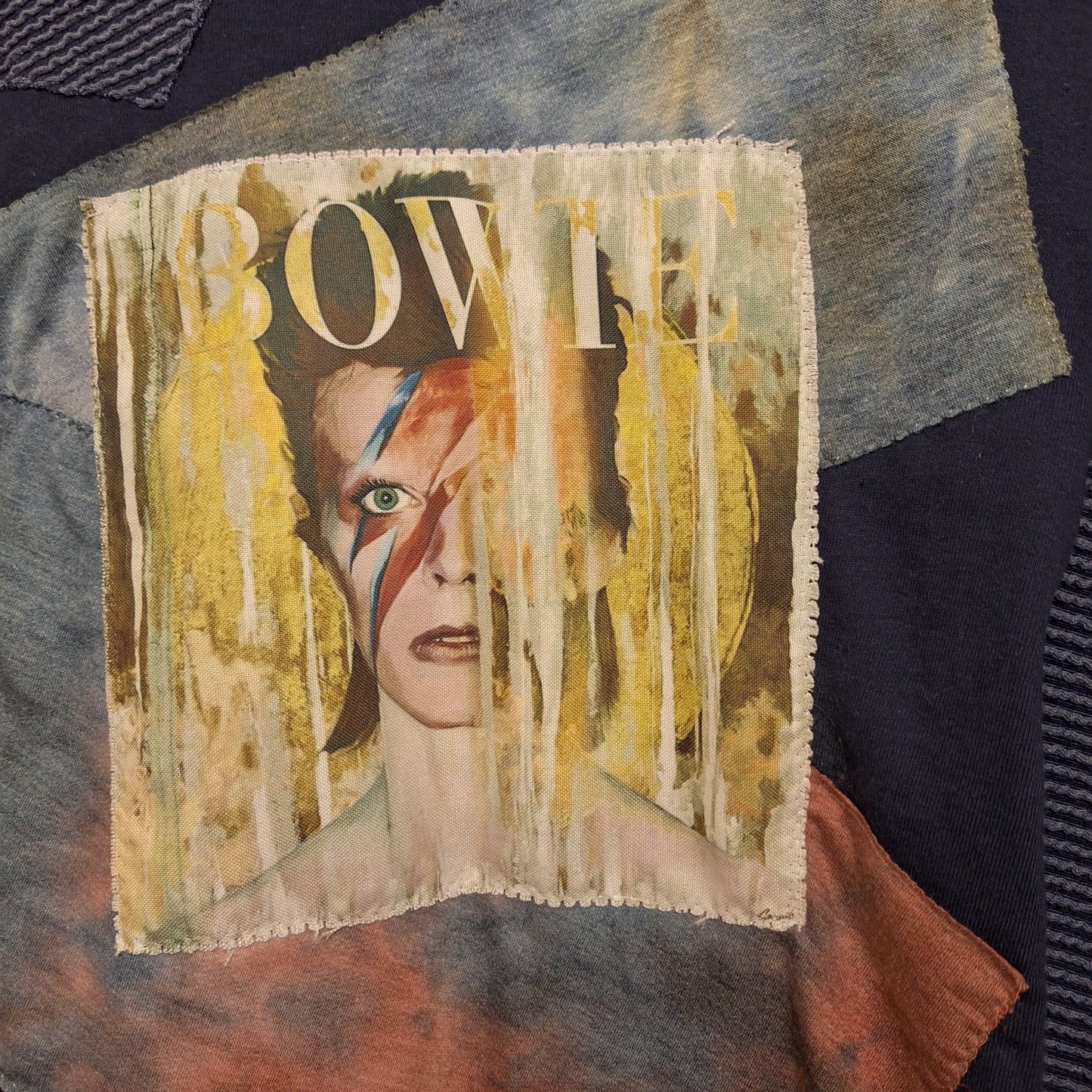 David Bowie Memorabilia handmade into a poncho