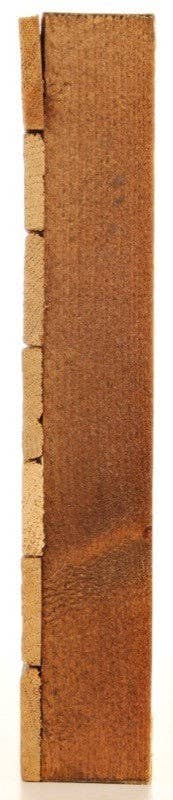 Reclaimed wood sign side edge, espresso-brown reclaimed wood texture, 10x10