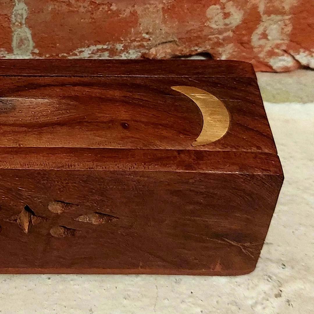 Carved Wooden Incense Box \ Ash Catcher