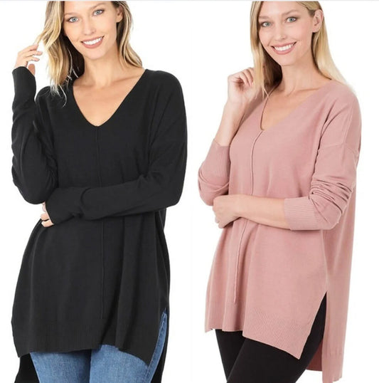 Soft & Cozy V Neck Sweater - New spring colors!