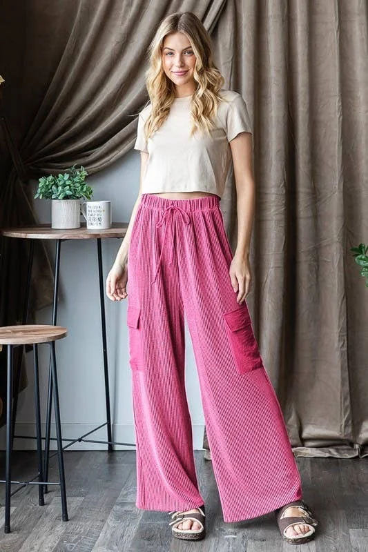 Cozy Ribbed Cargo Pants