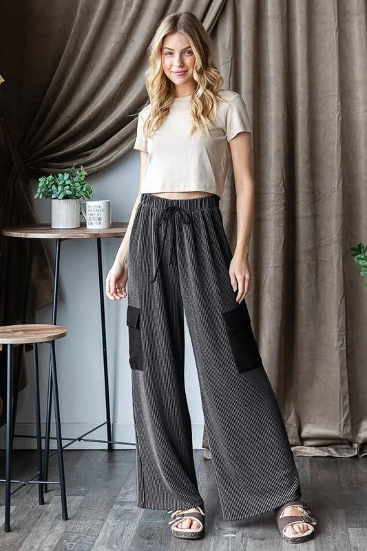 Cozy Ribbed Cargo Pants