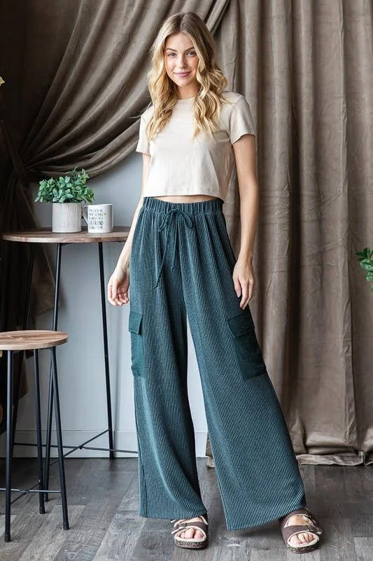 Cozy Ribbed Cargo Pants