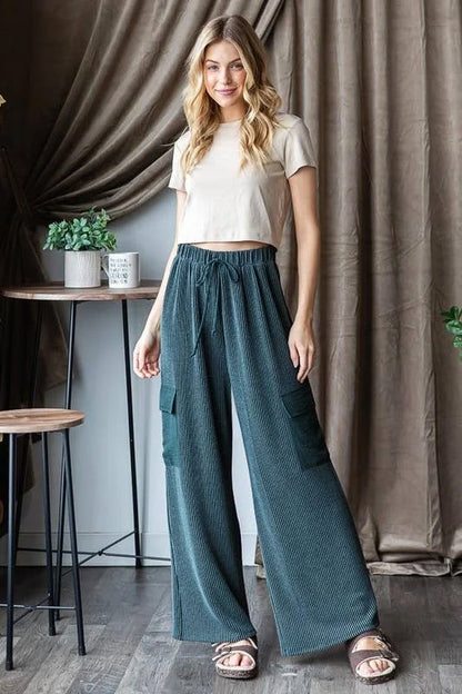 Cozy Ribbed Cargo Pants