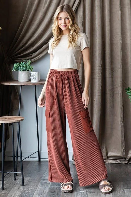 Cozy Ribbed Cargo Pants