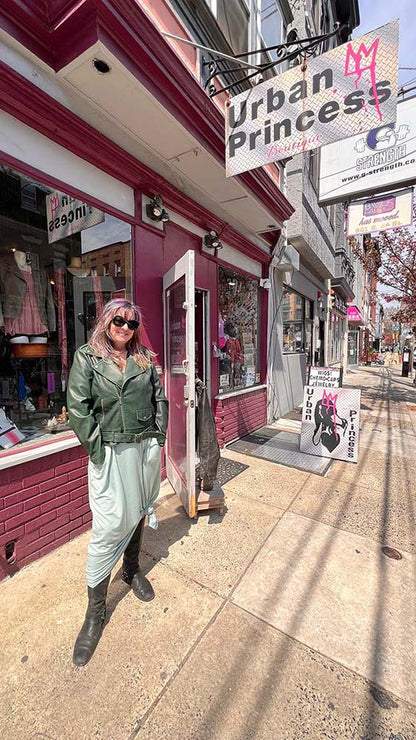 Deep Green Vegan Moto Jacket