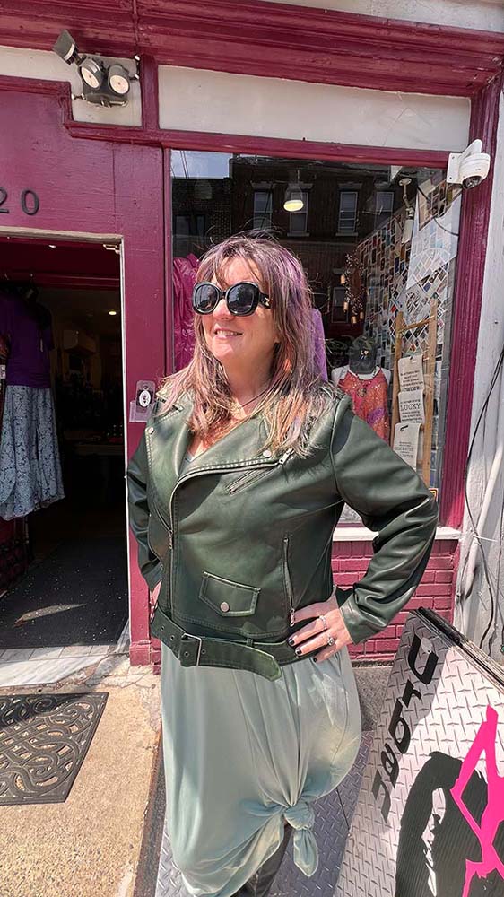 Deep Green Vegan Moto Jacket