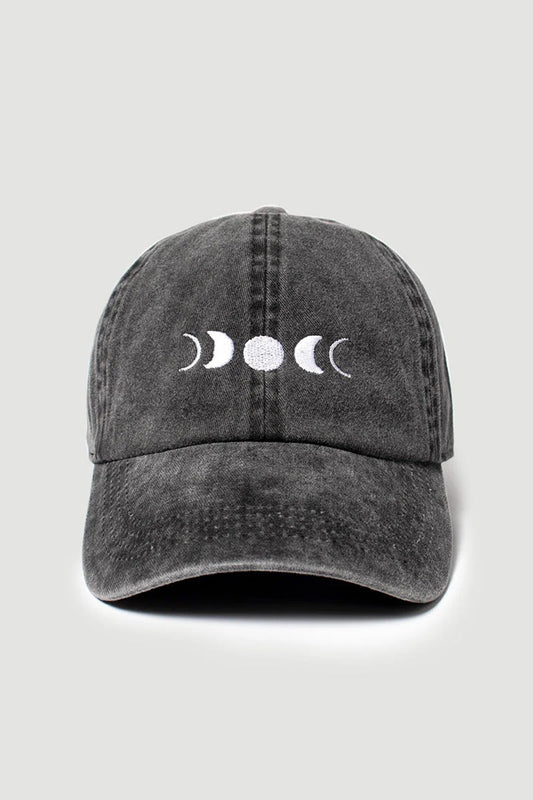 Denim Wash Phases of the Moon Baseball Cap