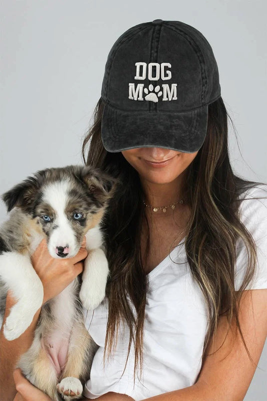 "Dog Mom" Embroidered Baseball Cap