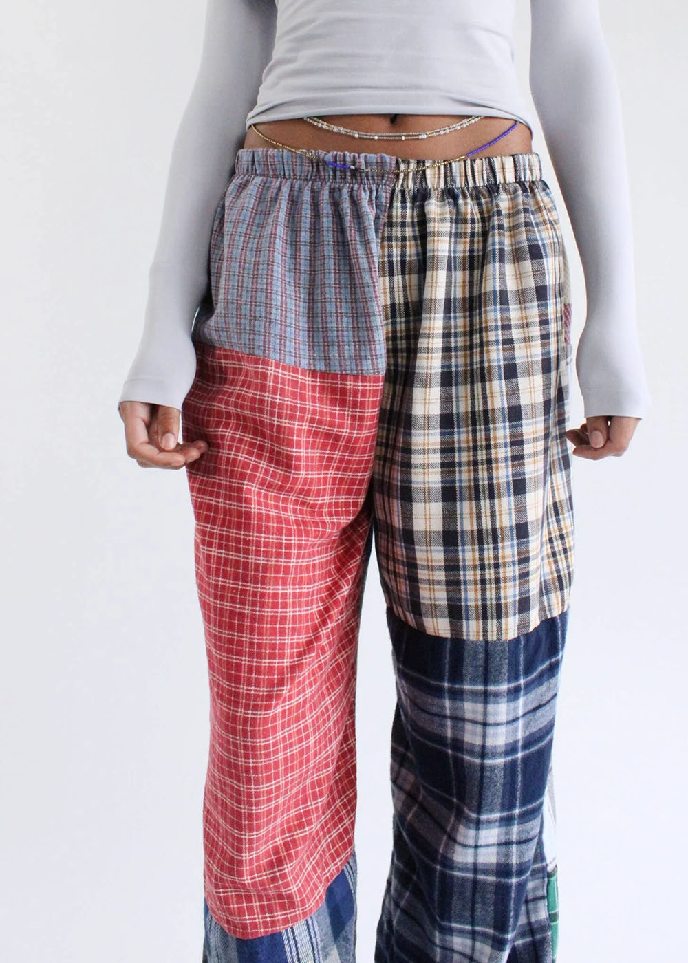Flannel Patchwork Pants