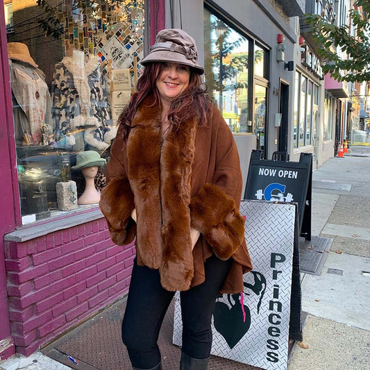 Fabulous Faux Fur Trim Cape