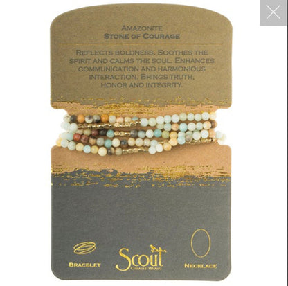 Gemstone Convertible Wrap Bracelet / Necklace