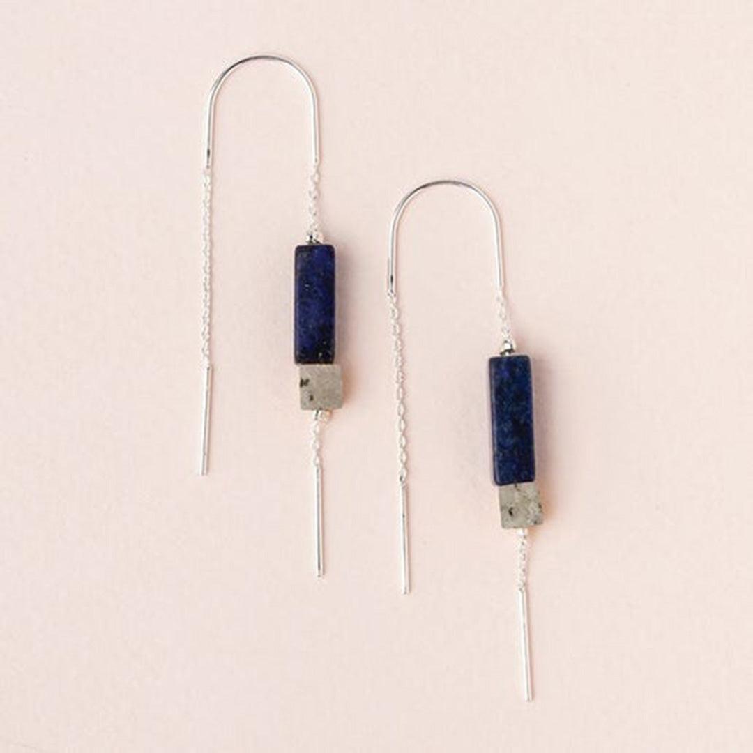 Gemstone and Sterling Silver Threader Earrings