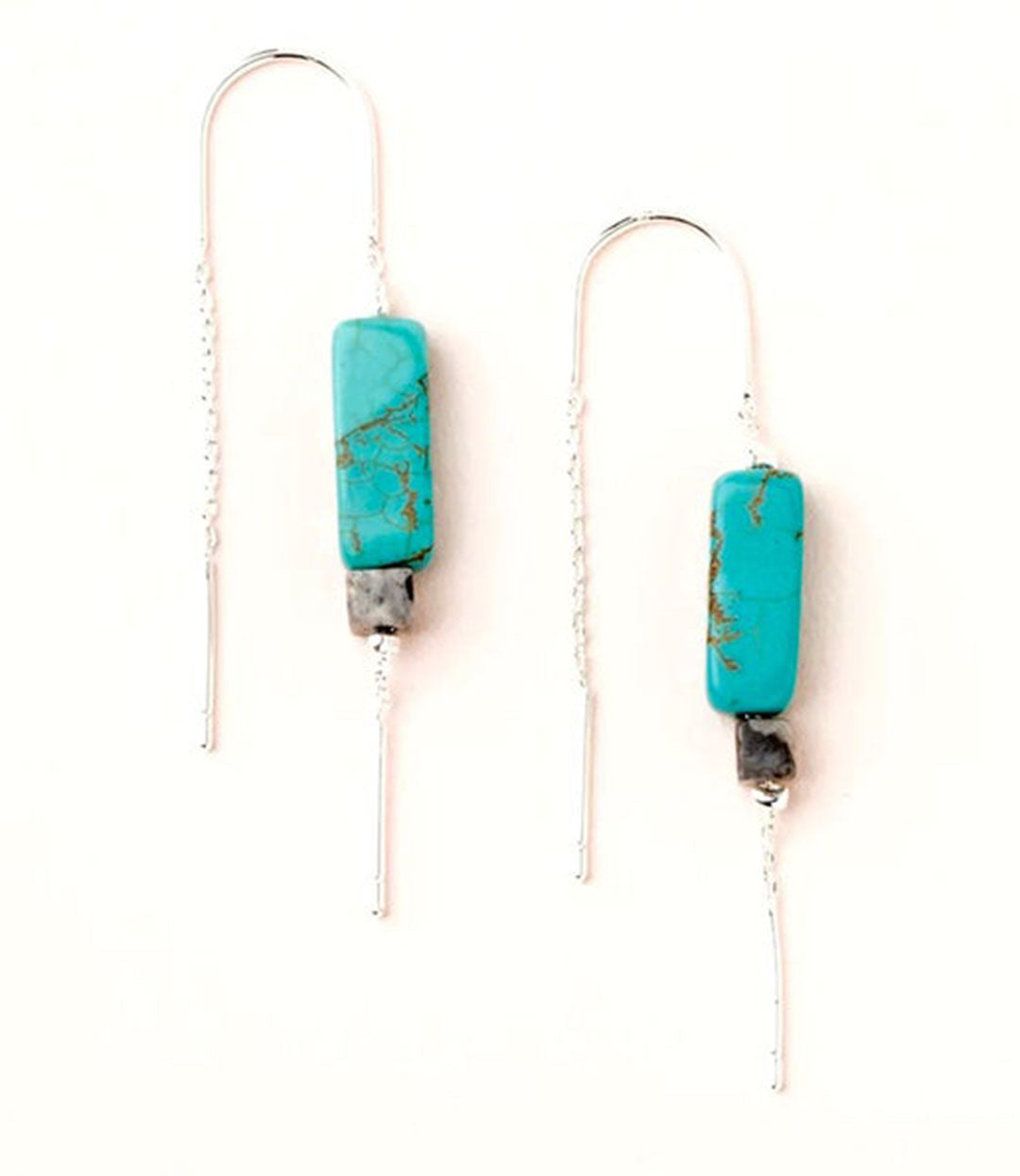 Gemstone and Sterling Silver Threader Earrings