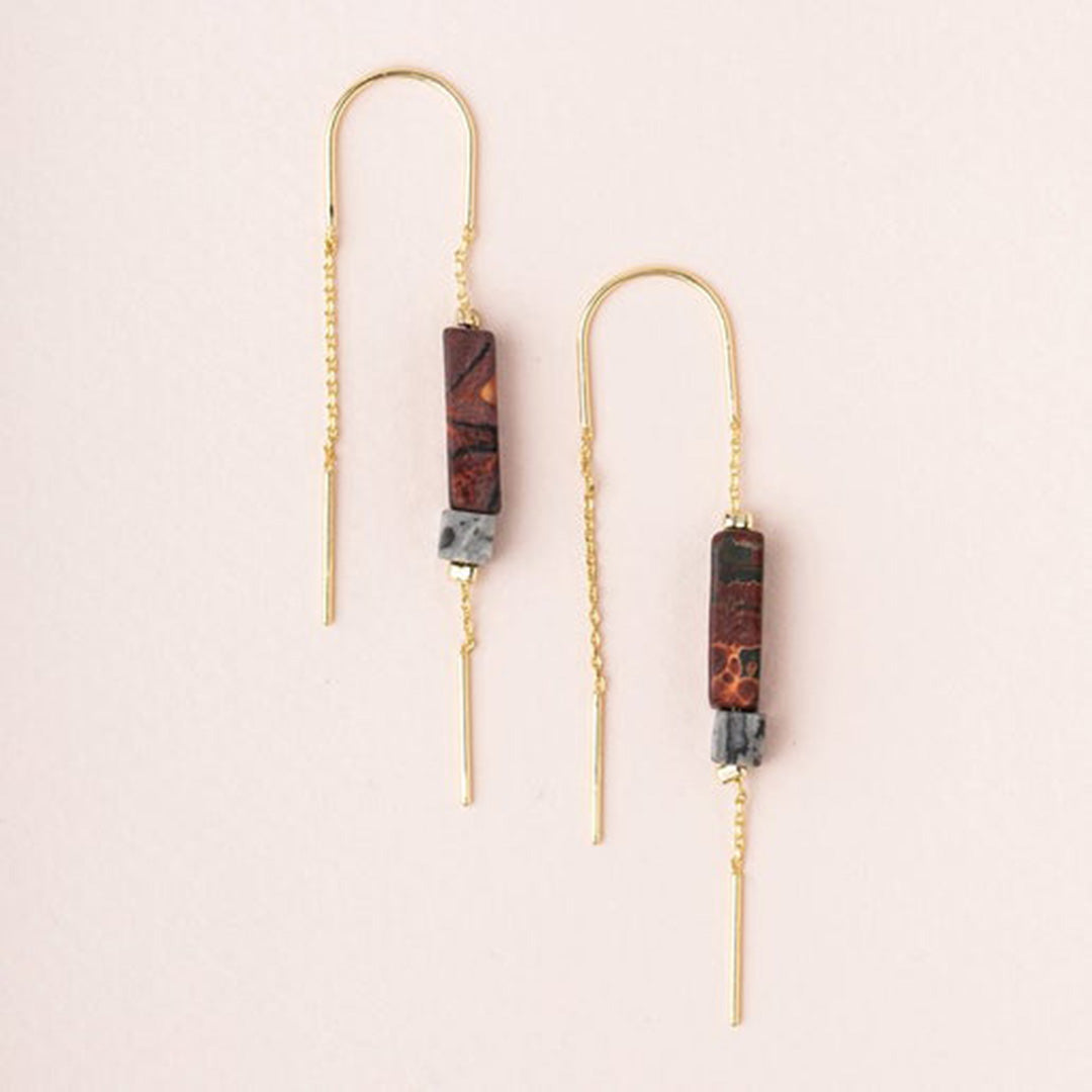 Gemstone and Sterling Silver Threader Earrings
