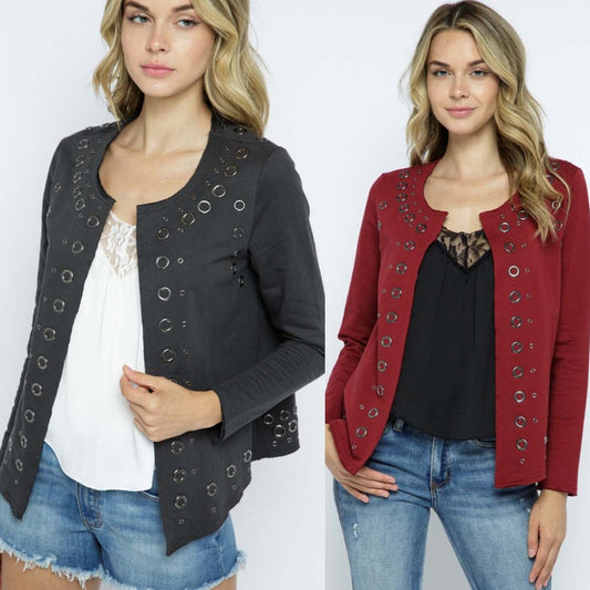 Jacket with Eyelet Grommets