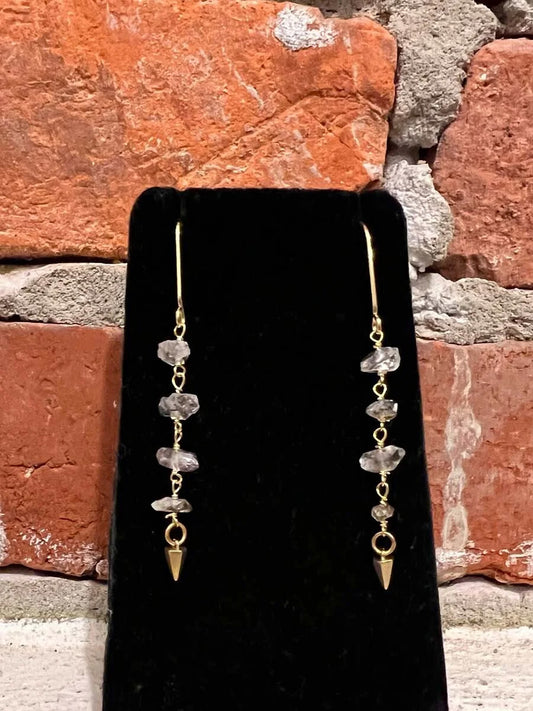 Herkimer Diamond Earrings w/Cast Cones