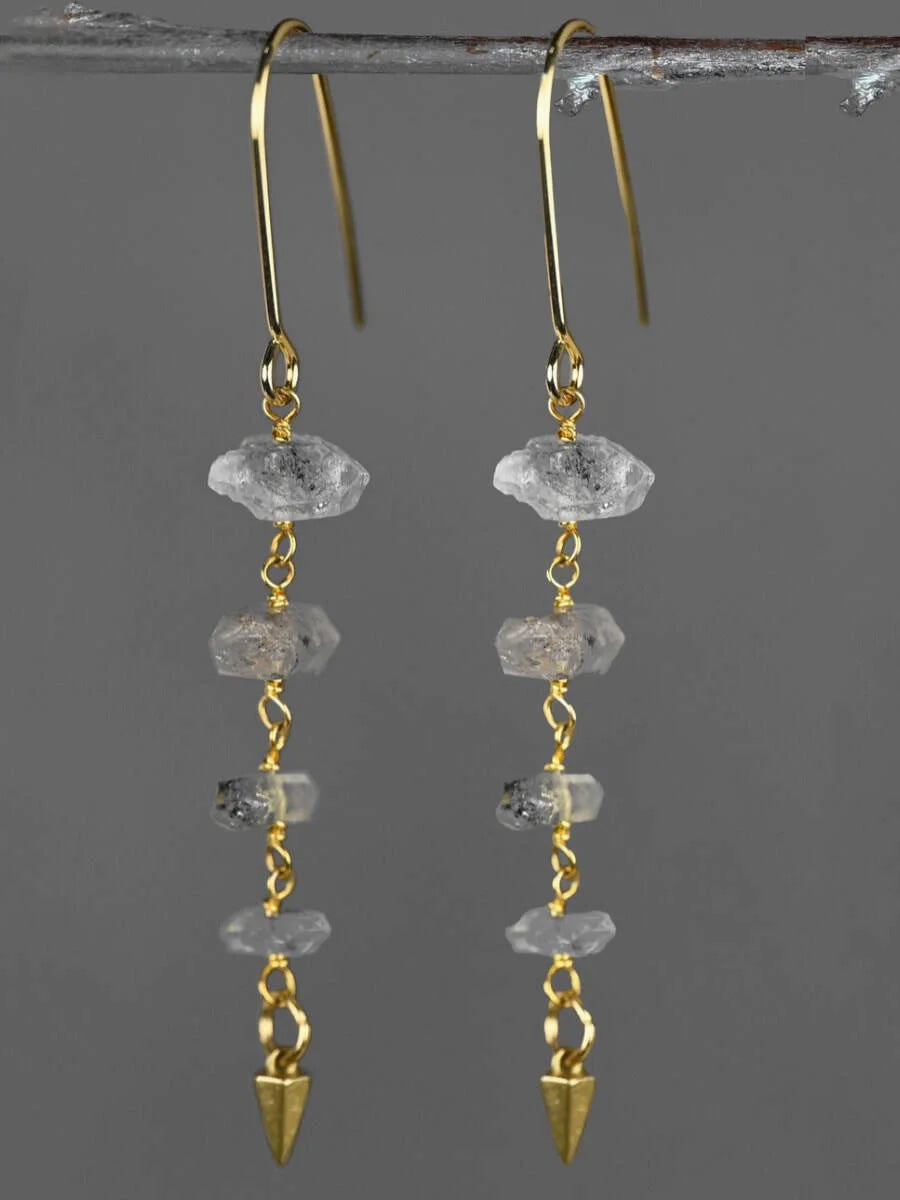 Herkimer Diamond Earrings w/Cast Cones