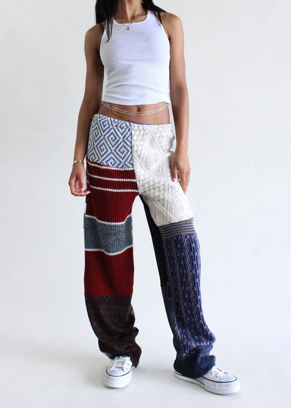 Upcycled Knit Sweater Patchwork Pants