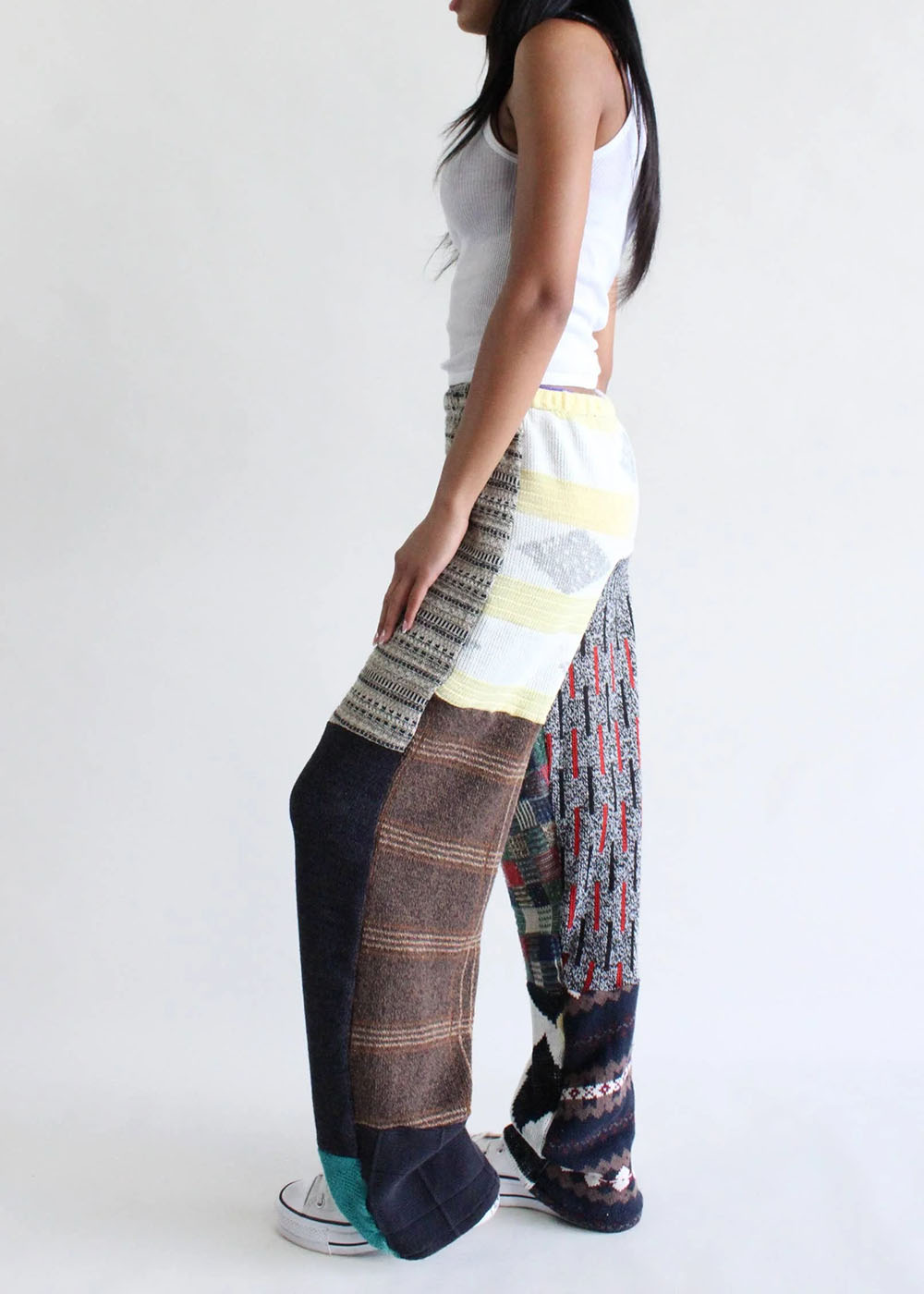 Upcycled Knit Sweater Patchwork Pants