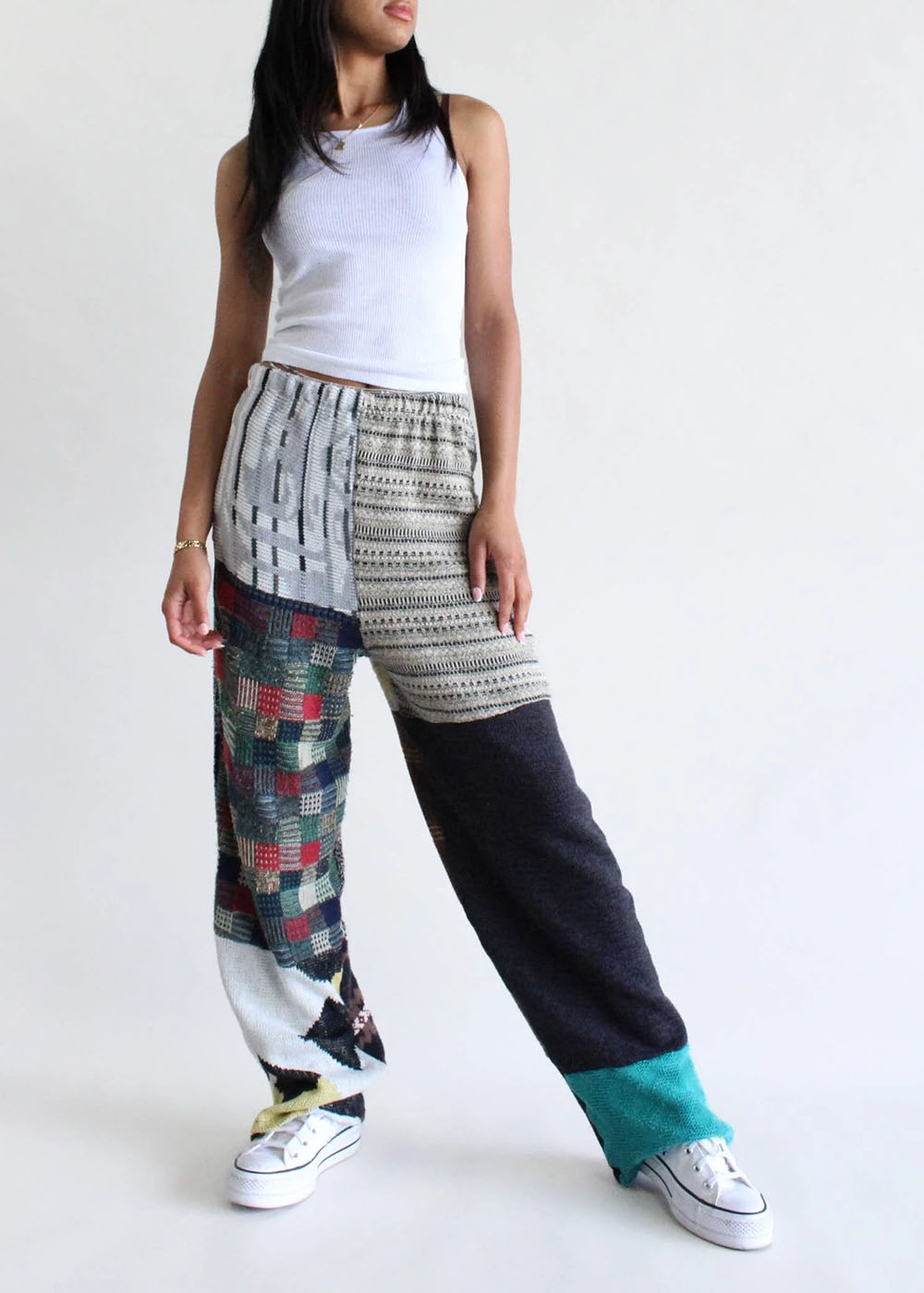 Upcycled Knit Sweater Patchwork Pants