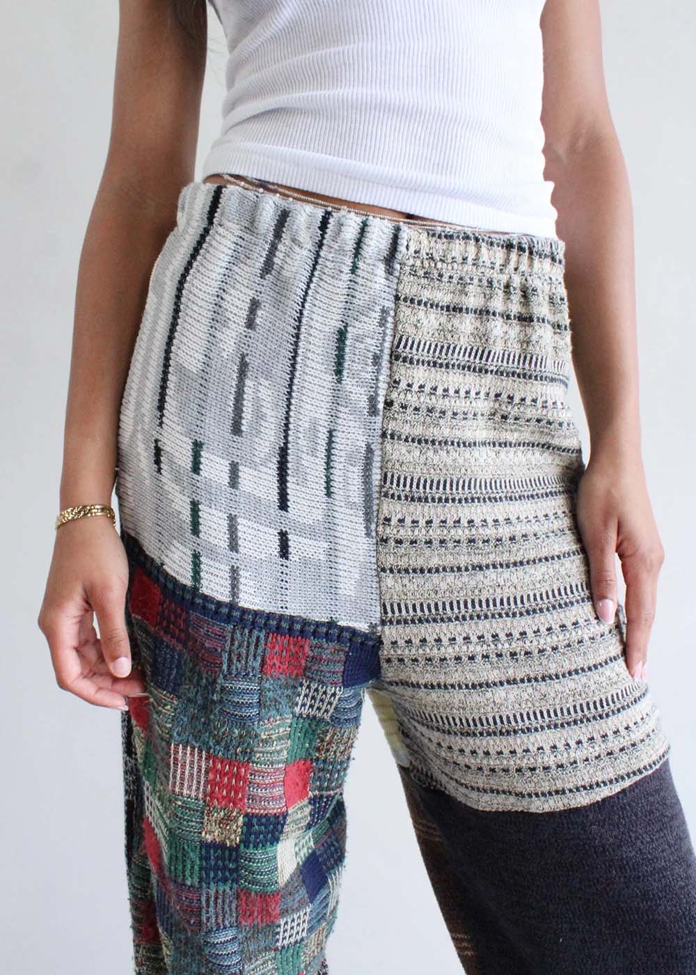 Upcycled Knit Sweater Patchwork Pants