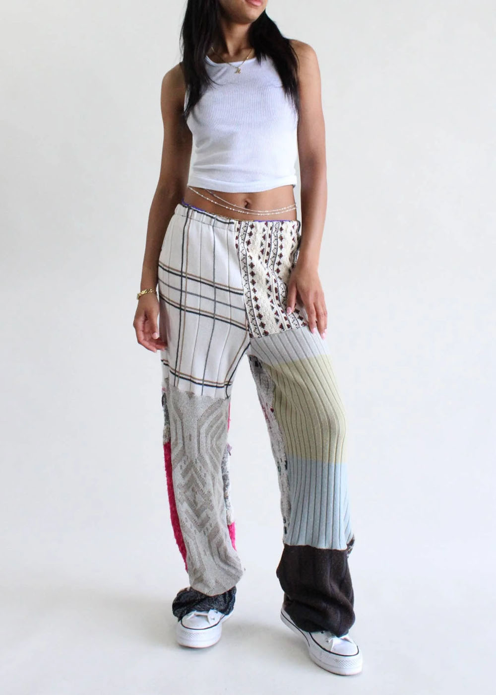 Upcycled Knit Sweater Patchwork Pants