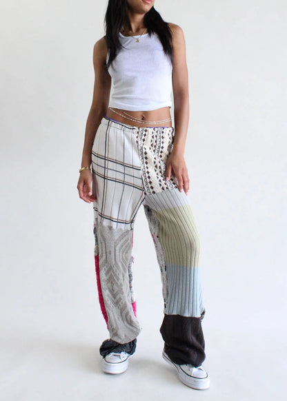 Upcycled Knit Sweater Patchwork Pants